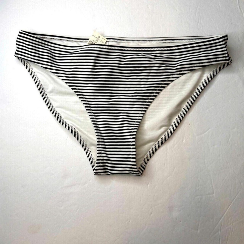 Aerie Black and White Stripes Bikini Bottoms